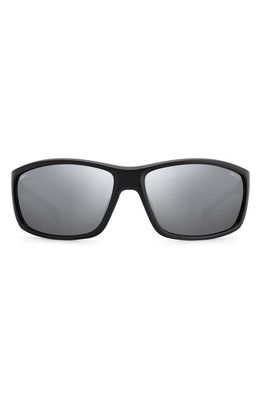 Carrera Eyewear x Ducati 68mm Oversize Rectangular Sunglasses in Black Grey /Silver Mirror