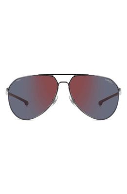 Carrera Eyewear x Ducati Carduc 67mm Oversize Aviator Sunglasses in Black/Red Mirror Polar