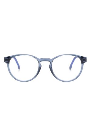 Carrera logo-plaque round-frame glasses - Blue