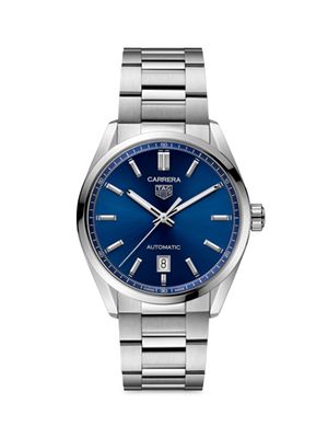 Carrera Stainless Steel & Blue Dial Automatic 39MM Bracelet Watch - Silver - Silver