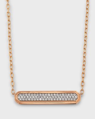 Carrington 18K Rose Gold and Diamond ID Bar Necklace