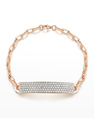 Carrington Rose Gold Diamond ID Bracelet