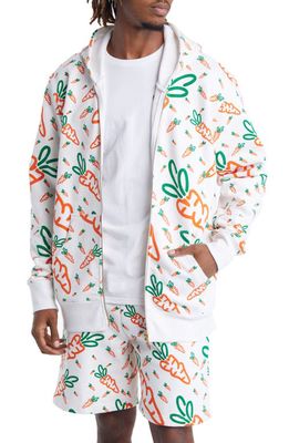 CARROTS BY ANWAR CARROTS Full Zip Cotton Graphic Hoodie in White