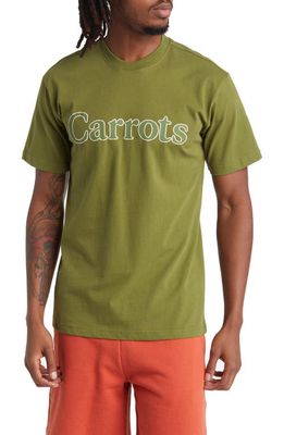 CARROTS BY ANWAR CARROTS Wordmark Cotton Logo Graphic T-Shirt in Olive