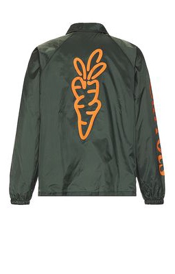 Carrots Wordmark Coaches Jacket in Dark Green