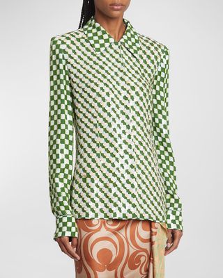 Carsies Embellished Button-Front Shirt