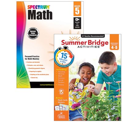 Carson Dellosa Education Math Workbook 2-Pack G rade 4-5