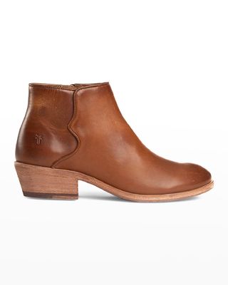 Carson Leather Piping Ankle Booties