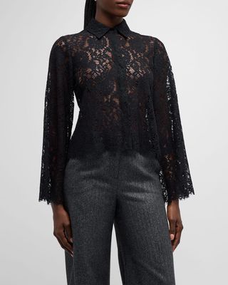 Carter Long-Sleeve Lace Blouse