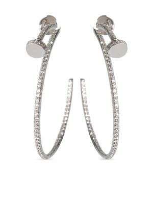 Cartier 18kt white gold Juste Un Clou diamond hoop earrings