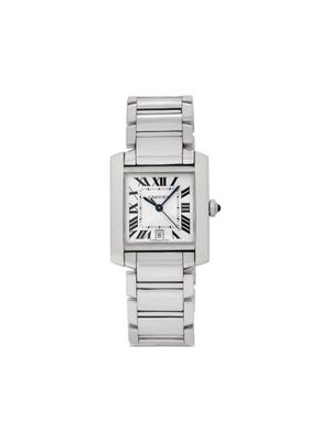 Cartier 2002 pre-owned Tank Française 28mm - White