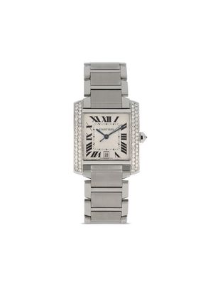Cartier 2003 pre-owned Tank Française 28mm - White