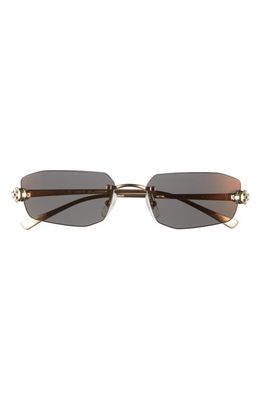 Cartier 56mm Geometric Sunglasses in Gold 1
