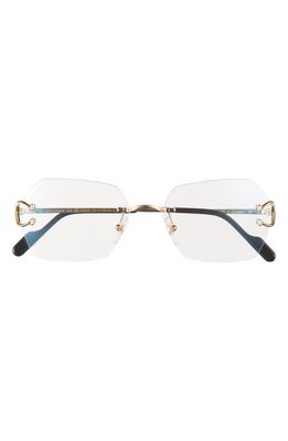 Cartier 57mm Rectangular Sunglasses in Gold