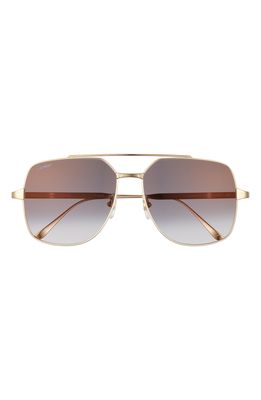 Cartier 58mm Gradient Rectangular Sunglasses in Gold