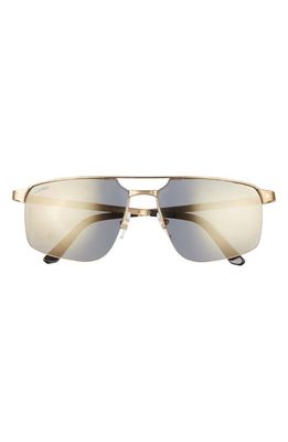Cartier 60mm Navigator Sunglasses in Gold 2