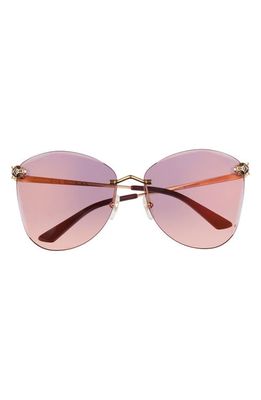 Cartier 62mm Gradient Oversize Butterfly Sunglasses in Gold 2