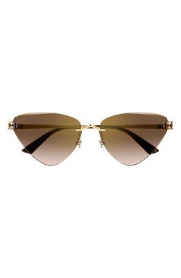 Cartier 62mm Gradient Oversize Cat Eye Sunglasses in Gold 2