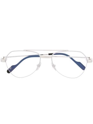 Cartier Eyewear C de Cartier pilot-frame glasses - Silver