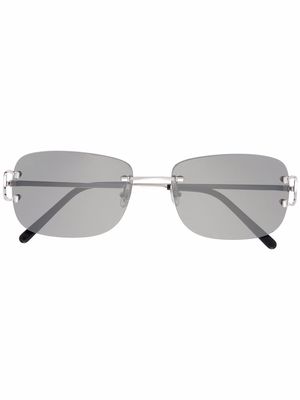 Cartier Eyewear C Décor rectangle-frame sunglasses - Black