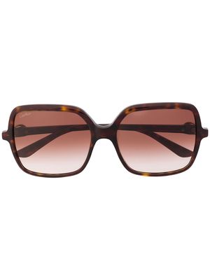 Cartier Eyewear C Décor square-frame sunglasses - Brown