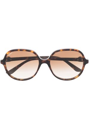 Cartier Eyewear CT0350S oversized-frame sunglasses - Brown