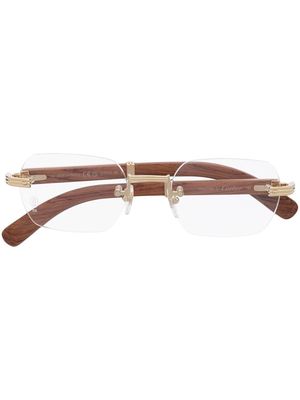 Cartier Eyewear CT0377O frameless glasses - Brown