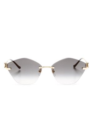 Cartier Eyewear geometric-frame sunglasses - Gold