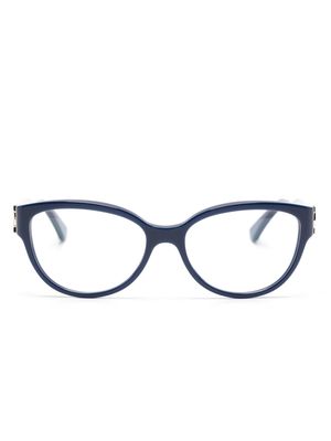 Cartier Eyewear logo-plaque acetate glasses - Blue