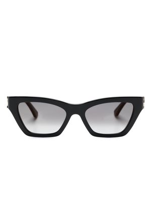 Cartier Eyewear logo-plaque cat-eye frame sunglasses - Black