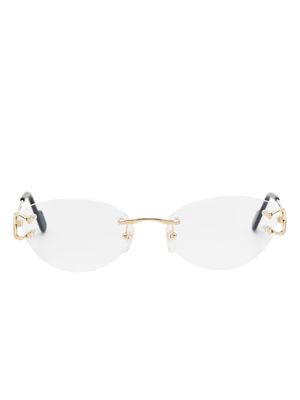 Cartier Eyewear oval-frame glasses - Gold