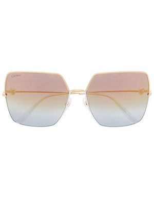 Cartier Eyewear oversized-frame gradient sunglasses - Gold