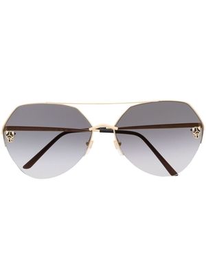 Cartier Eyewear oversized gradient-lens sunglasses - Gold