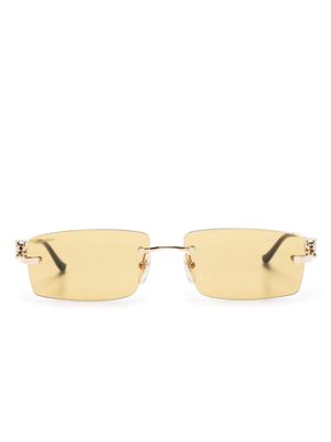 Cartier Eyewear Panther rectangle-frame sunglasses - Gold