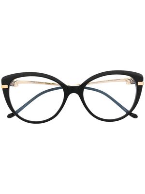 Cartier Eyewear Panthère cat-eye frame glasses - Black