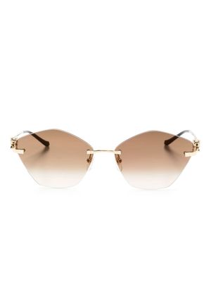 Cartier Eyewear Panthère de Cartier geometric-frame sunglasses - Gold