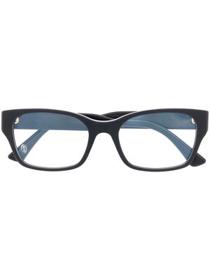 Cartier Eyewear polished-effect rectangle-frame glasses - Blue