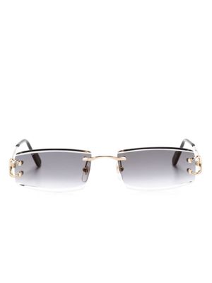 Cartier Eyewear rectangle-frame rimless sunglasses - Gold