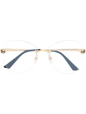 Cartier Eyewear rimless butterfly-frame glasses - Gold