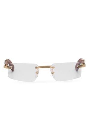 Cartier Eyewear rimless rectangle-frame glasses - Gold