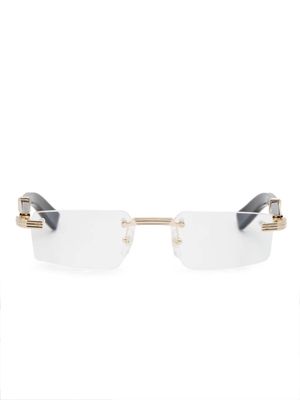 Cartier Eyewear rimless rectangle-frame glasses - Grey