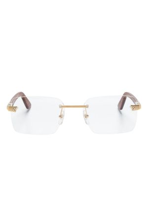 Cartier Eyewear rimless rectangle-frame glasses - White