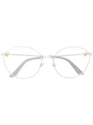 Cartier Eyewear round-frame silver-tone glasses