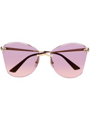 Cartier Eyewear rounded frameless sunglasses - Gold