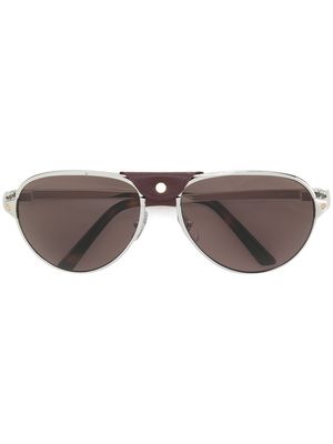 Cartier Eyewear Santos pilot frame sunglasses - Silver
