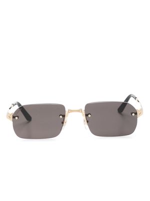 Cartier Eyewear Santos rectangle-frame sunglasses - Gold
