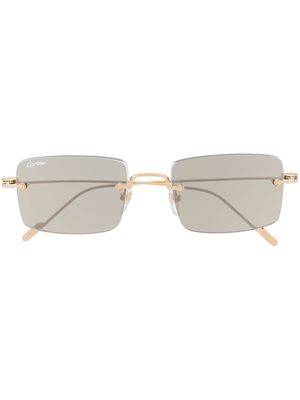 Cartier Eyewear Signature C de Cartier Precious rectangular sunglasses - Gold