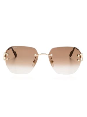 Cartier Eyewear Signature C rimless sunglasses - Gold