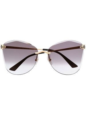 Cartier Eyewear signature panther oversized sunglasses - Gold
