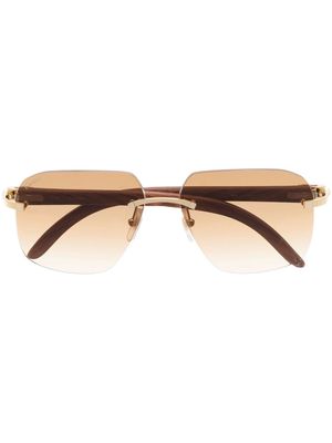 Cartier Eyewear tinted square-frame sunglasses - Gold